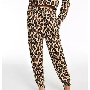 Animal print joggers .